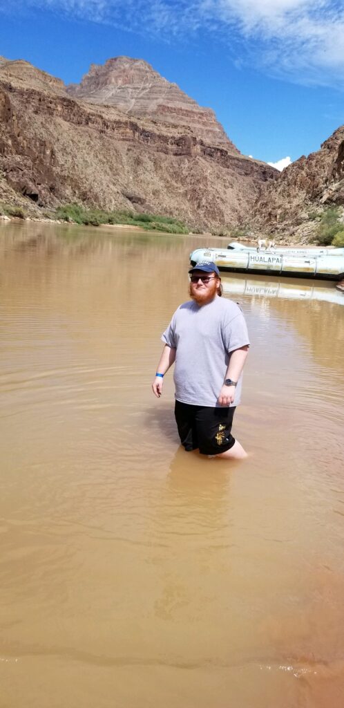 Photo of Evan in the Colorado River